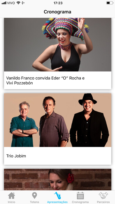 Emulate iPhone app Festival Jazz & Blues Ceará using MyAndroid