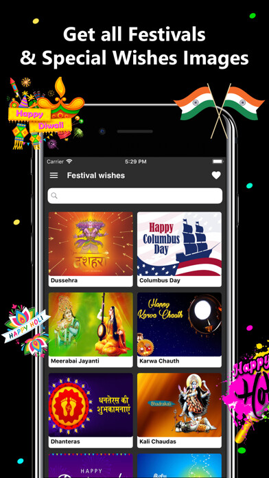 Emulate iPhone app Festival Wishes - Daily Wishes using MyAndroid