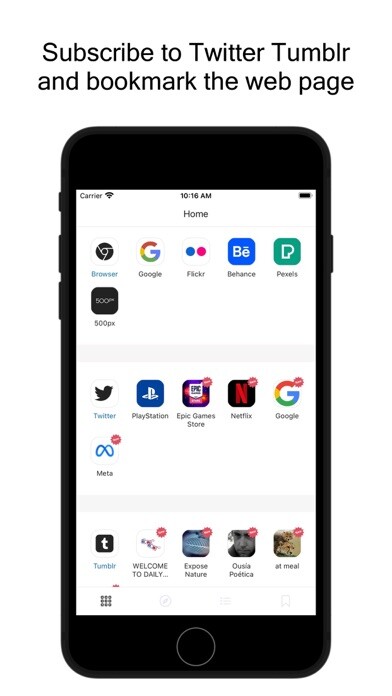 Emulate iPhone app FetcherX Bookmarks using MyAndroid