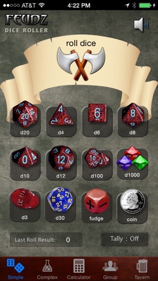 Emulate iPhone app Feudz Free Dice Roller using MyAndroid Emulate iPhone app Feudz Free Dice Roller using MyAndroid