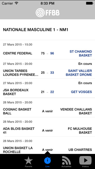 Emulate iPhone app FFBB - BasketBall using MyAndroid