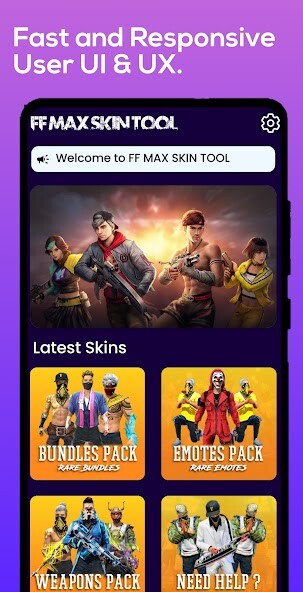 Run android online APK FF Skin Tools Max from MyAndroid or emulate FF Skin Tools Max using MyAndroid