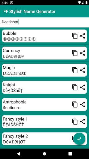 Run android online APK FF Stylish Name Generator - Cool Names For Gamers from MyAndroid or emulate FF Stylish Name Generator - Cool Names For Gamers using MyAndroid Run android online APK FF Stylish Name Generator - Cool Names For Gamers from MyAndroid or emulate FF Stylish Name Generator - Cool Names For Gamers using MyAndroid