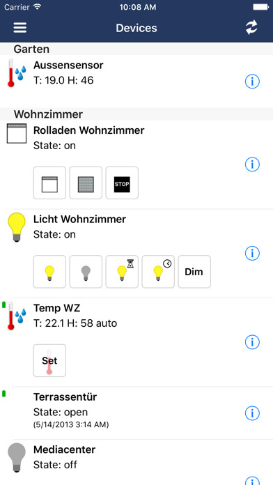 Emulate iPhone app FHEM-Remote using MyAndroid
