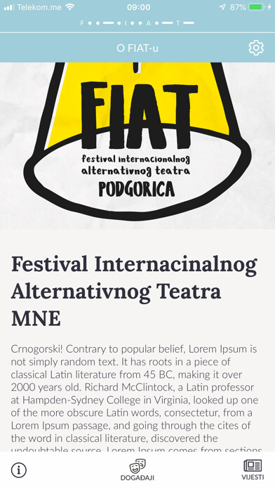 Emulate iPhone app FIAT festival Podgorica using MyAndroid Emulate iPhone app FIAT festival Podgorica using MyAndroid