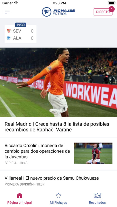Emulate iPhone app Fichajes fútbol: mercado using MyAndroid