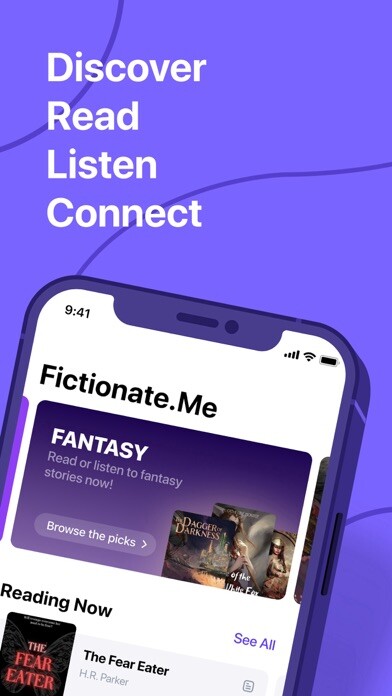 Emulate iPhone app Fictionate.me: Audiobooks using MyAndroid