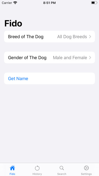 Emulate iPhone app Fido - Name Your Dog using MyAndroid Emulate iPhone app Fido - Name Your Dog using MyAndroid