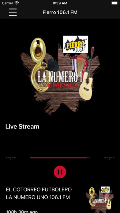 Emulate iPhone app Fierro 106.1 FM using MyAndroid