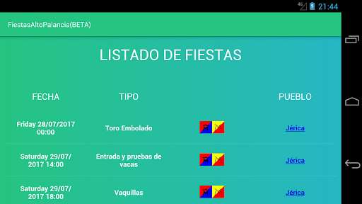 Run android online APK Fiestas del Alto Palancia-Fuera de uso temp. from MyAndroid or emulate Fiestas del Alto Palancia-Fuera de uso temp. using MyAndroid