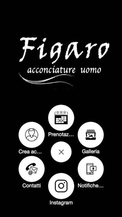 Emulate iPhone app Figaro Acconciature Uomo using MyAndroid