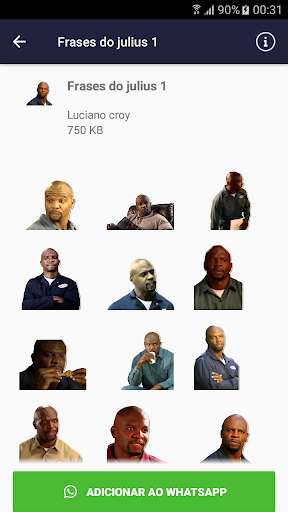 Run android online APK Figurinhas Frases do Julius - WAStickerApps from MyAndroid or emulate Figurinhas Frases do Julius - WAStickerApps using MyAndroid