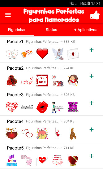 Run android online APK Figurinhas Perfeitas Namorados from MyAndroid or emulate Figurinhas Perfeitas Namorados using MyAndroid
