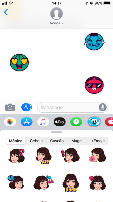 Emulate iPhone app Figurinhas TMJ using MyAndroid