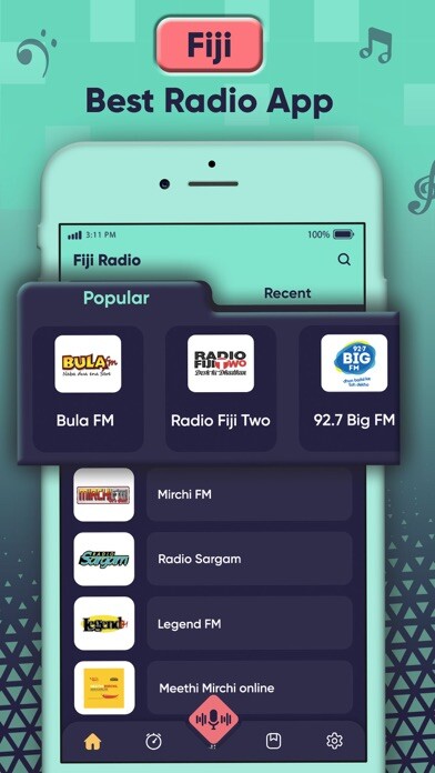 Emulate iPhone app Fiji Radio - All FIji Live FM using MyAndroid