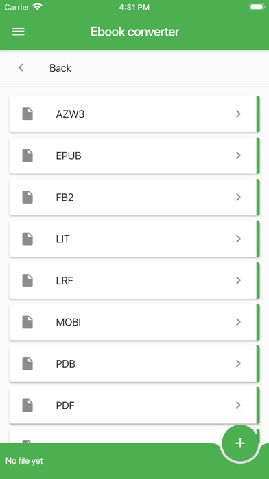 Emulate iPhone app File Converter Light using MyAndroid