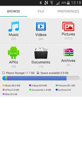 Emulate Android APK File Explorer (File Menager)