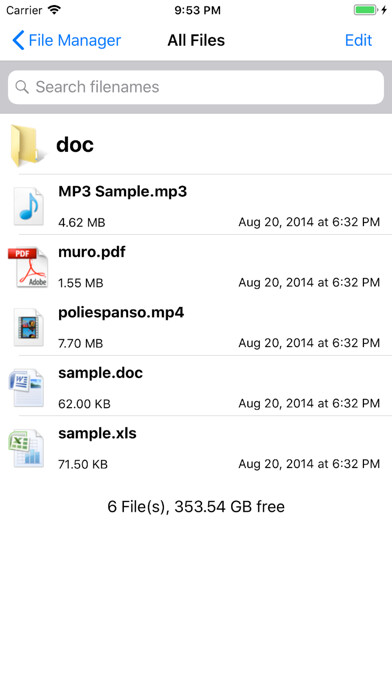 Emulate iPhone app File Manager & File Viewer using MyAndroid