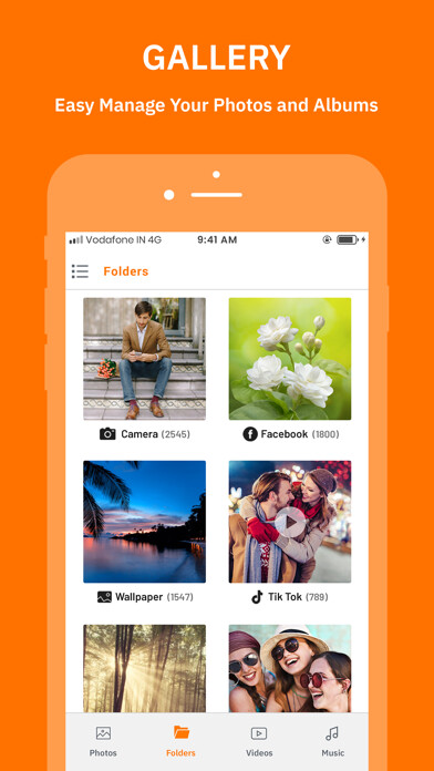 Emulate iPhone app File Manager : Gallery Vault using MyAndroid