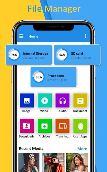 Run android online APK File Manager with Cloud Storage from MyAndroid or emulate File Manager with Cloud Storage using MyAndroid