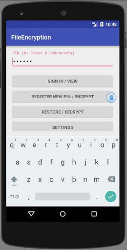 Run android online APK File or Directory Encryption from MyAndroid or emulate File or Directory Encryption using MyAndroid