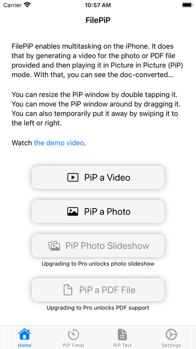 Emulate iPhone app FilePiP: PDF, Timer, Photos … using MyAndroid