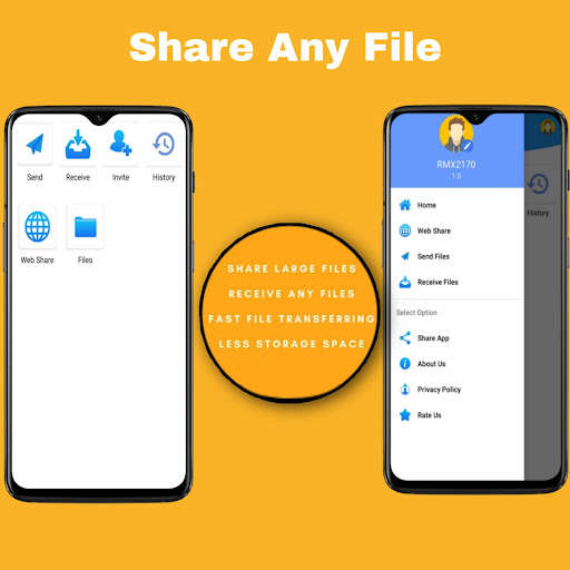 Run android online APK File Sender :- Share Big Files from MyAndroid or emulate File Sender :- Share Big Files using MyAndroid