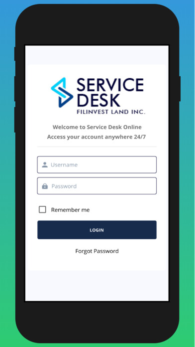 Emulate iPhone app Filinvest Service Desk Mobile using MyAndroid