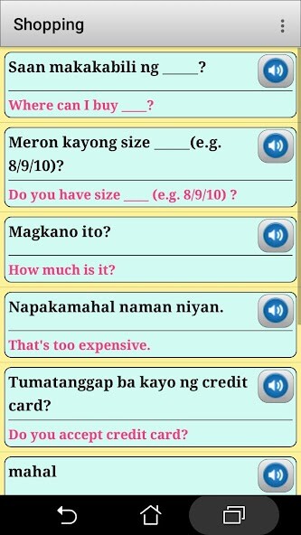 Run android online APK Filipino phrasebook and phrases for the traveler from MyAndroid or emulate Filipino phrasebook and phrases for the traveler using MyAndroid