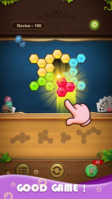 Emulate iPhone app Fill Hexa: Color Square Puzzle using MyAndroid