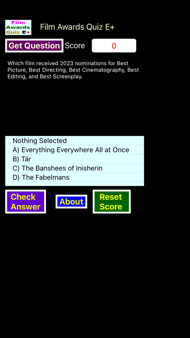 Emulate iPhone app Film Awards Quiz E+ using MyAndroid Emulate iPhone app Film Awards Quiz E+ using MyAndroid
