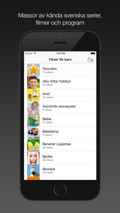 Emulate iPhone app Filmer för barn using MyAndroid