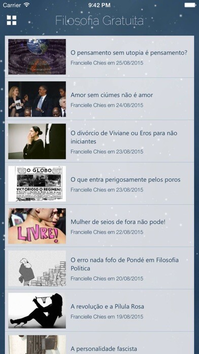 Emulate iPhone app Filosofia Gratuita using MyAndroid
