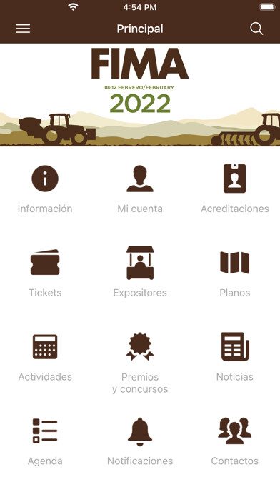 Emulate iPhone app FIMA Agrícola using MyAndroid