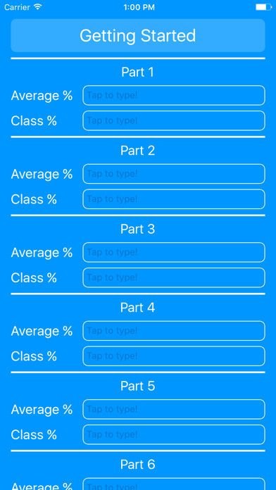 Emulate iPhone app Final College Grade Calculator using MyAndroid