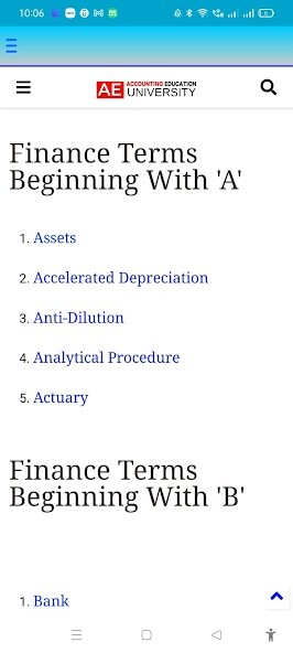 Run android online APK Finance Dictionary from MyAndroid or emulate Finance Dictionary using MyAndroid