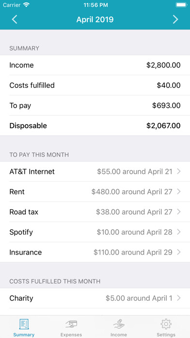 Emulate iPhone app Financial Overview using MyAndroid