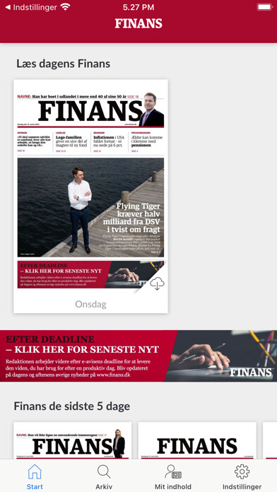 Emulate iPhone app FINANS e-avis using MyAndroid