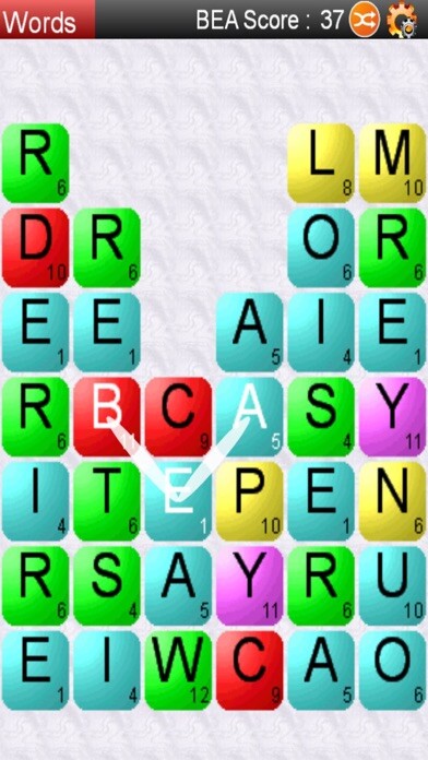 Emulate iPhone app Find a Word EZ using MyAndroid