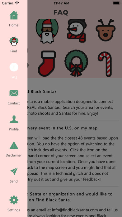 Emulate iPhone app Find Black Santa using MyAndroid