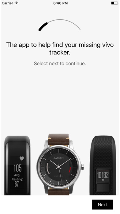 Emulate iPhone app Finder for Vívo - find your Garmin device using MyAndroid