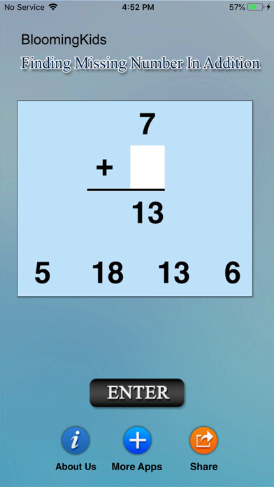 Emulate iPhone app Find Missing Number Addition using MyAndroid Emulate iPhone app Find Missing Number Addition using MyAndroid