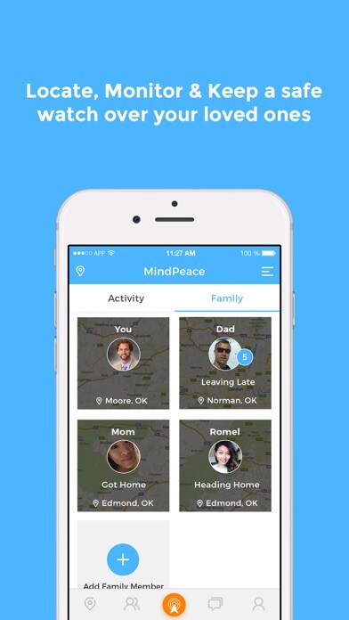 Emulate iPhone app Find My Family & Friends GPS using MyAndroid