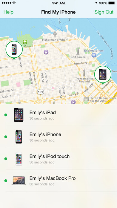 Emulate iPhone app Find My iPhone using MyAndroid
