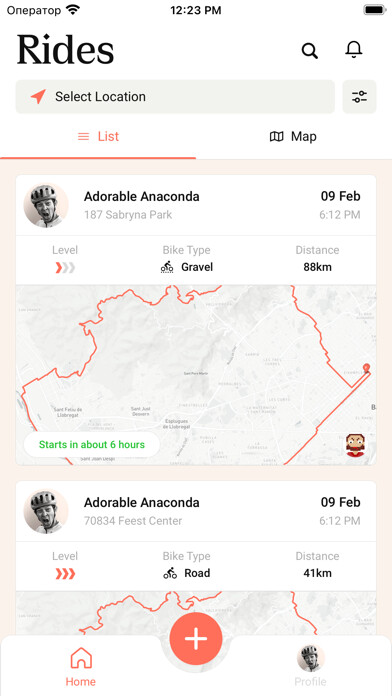 Emulate iPhone app Find My Ride Cycling using MyAndroid