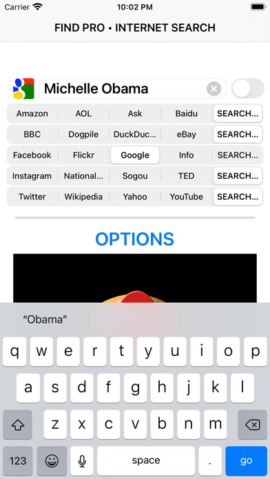 Emulate iPhone app Find PRO using MyAndroid