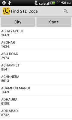 Emulate Android APK Find STD Code - India Emulate Android APK Find STD Code - India