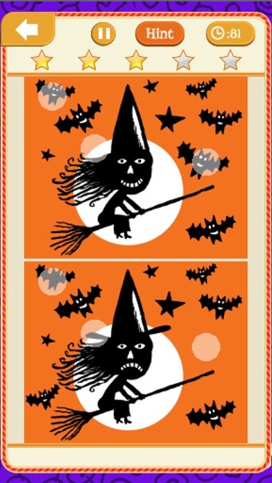 Emulate iPhone app Find the Differences: Halloween using MyAndroid