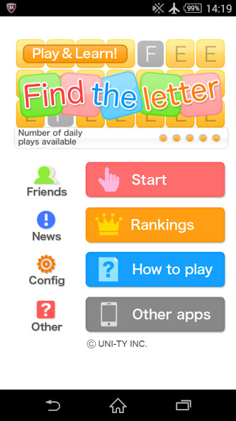 Emulate iPhone app Find the letter (Play&Learn!) using MyAndroid