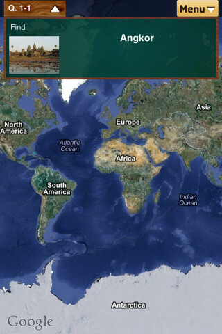 Emulate iPhone app Find XX! - World Heritage Edition using MyAndroid